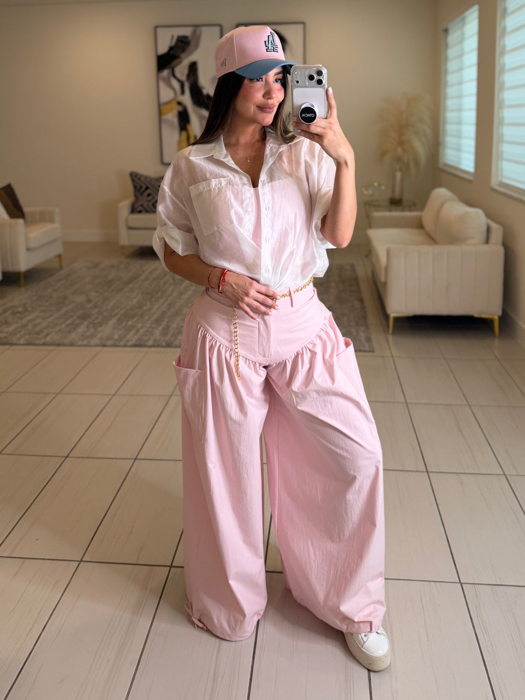 Divine Authority Pink Balloon Pant Set