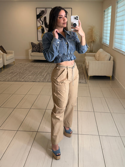 Sahara Muse Khaki Barrel Pants