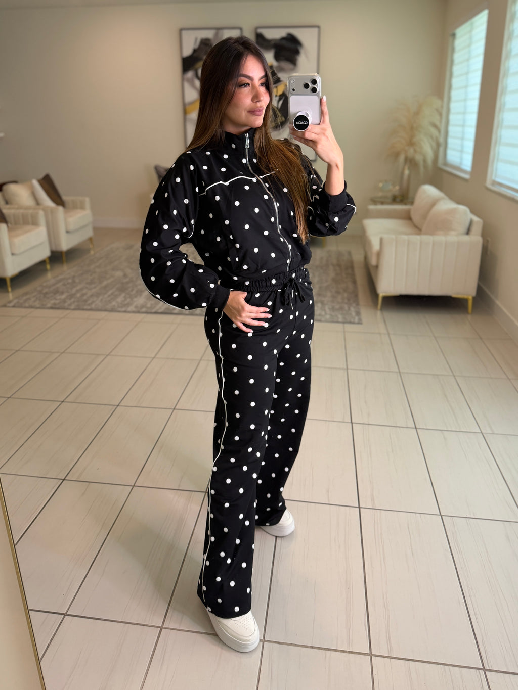 Divine Polka Dots Black Pant Set