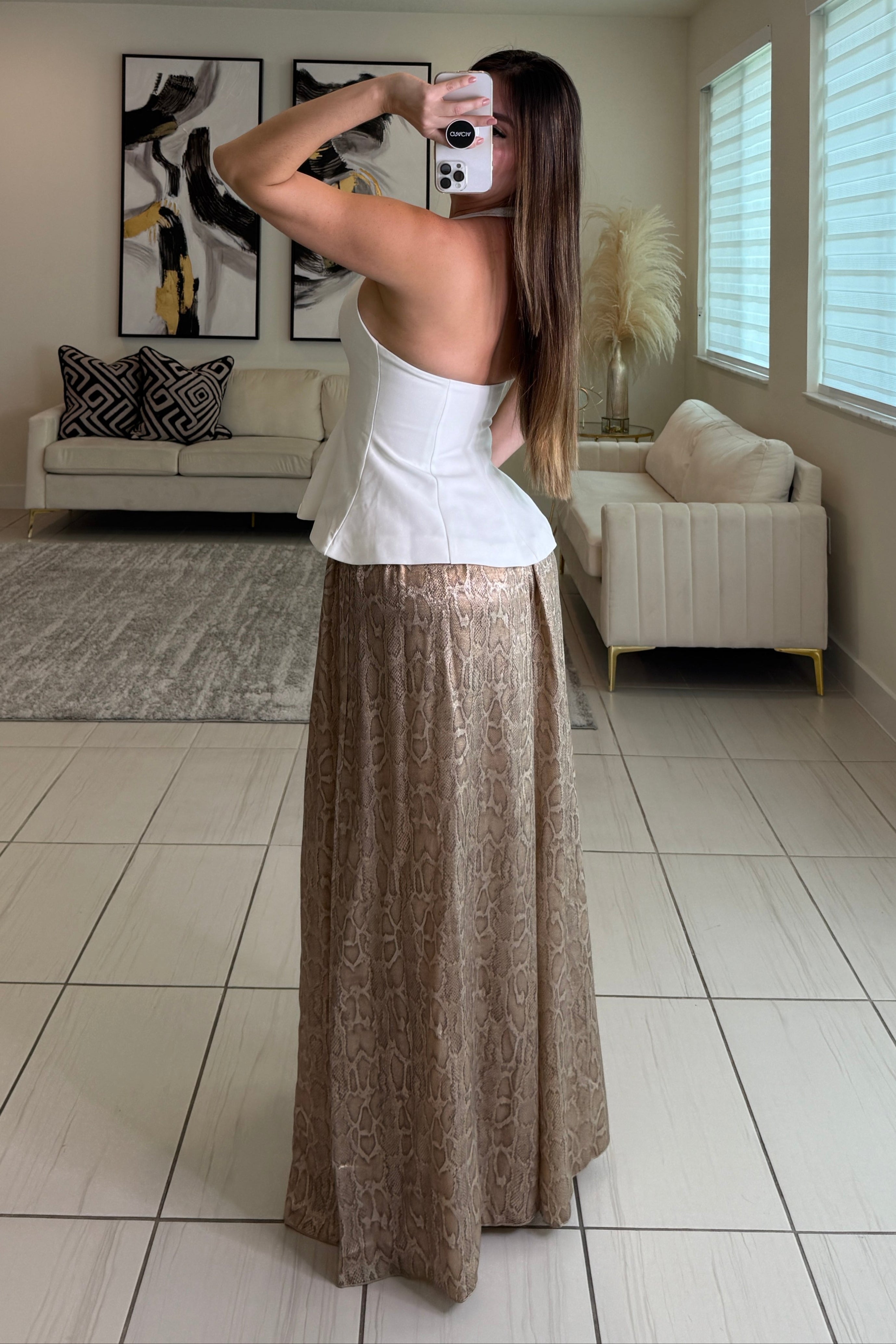 Savage Touch Beige Palazzo Pants