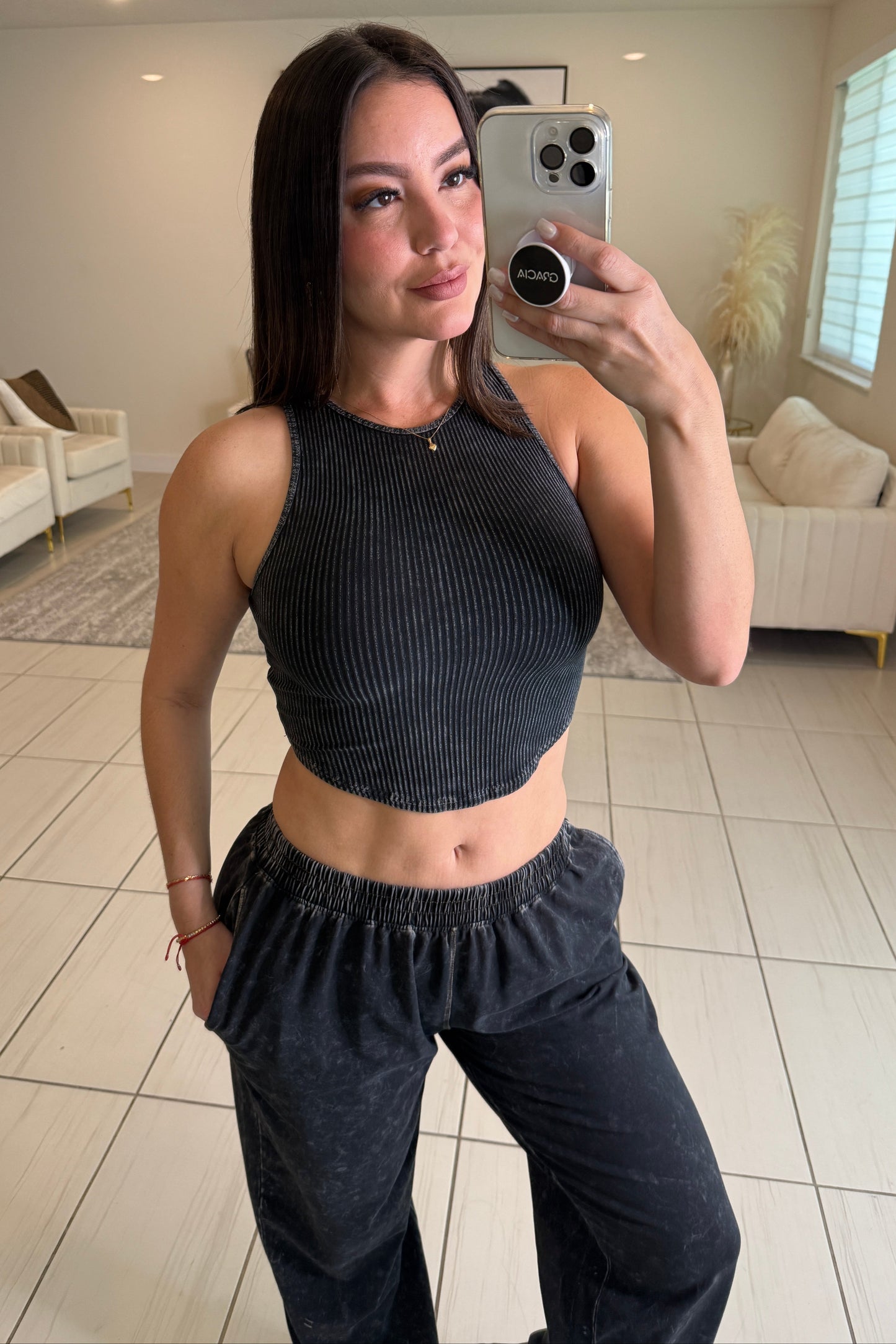 Rustic Reverie Washed Black Pant Set