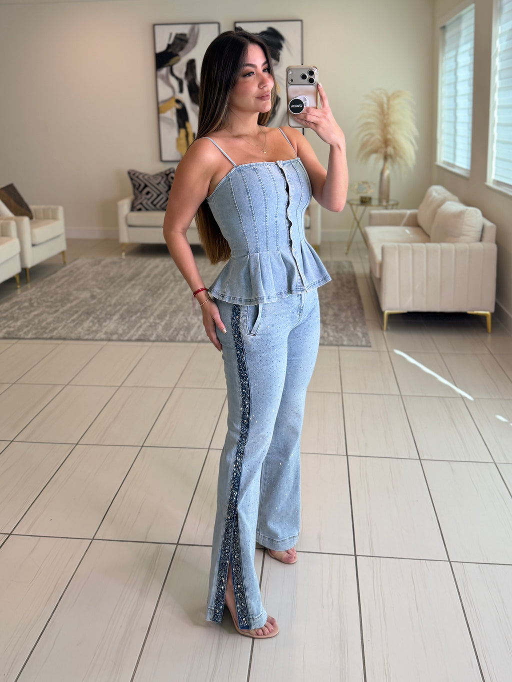 Charming Sparkles Denim Pants