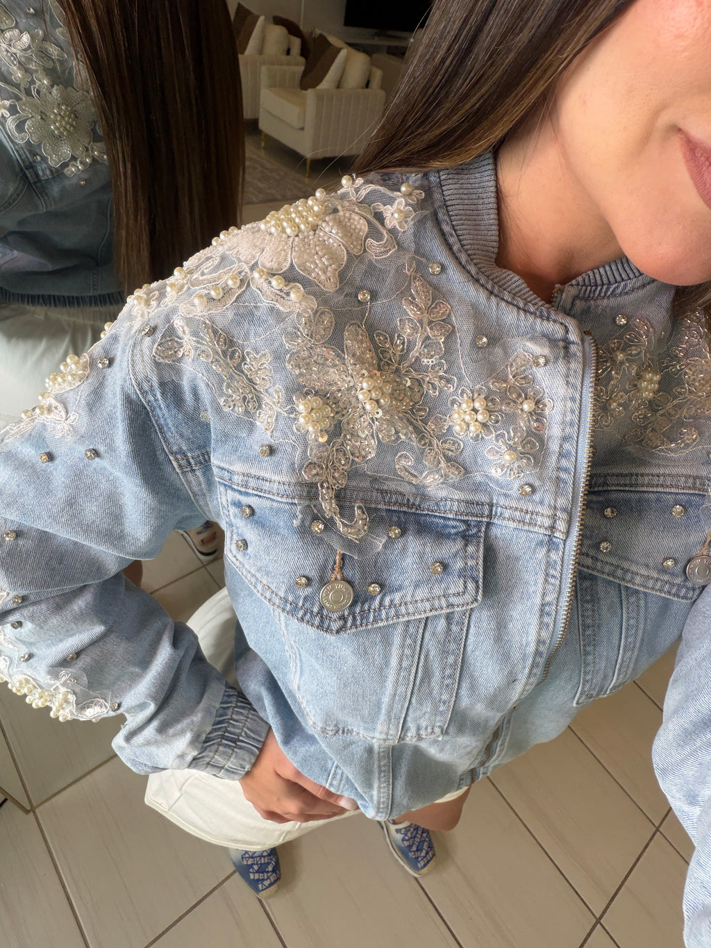 City Of Pearls Denim Jacket