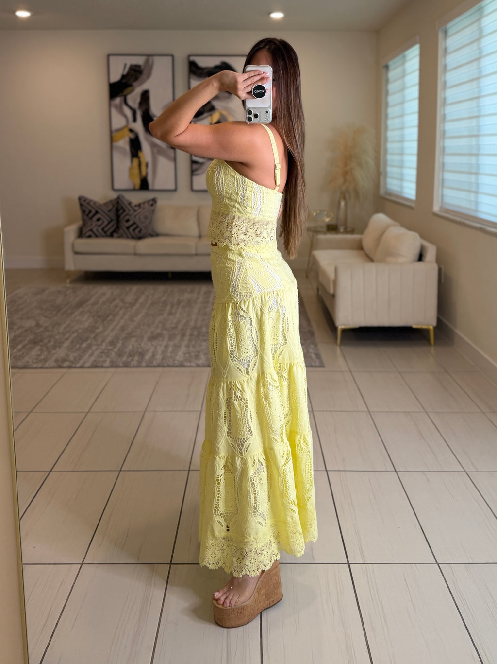 Living A Fairytale Yellow Skirt Set