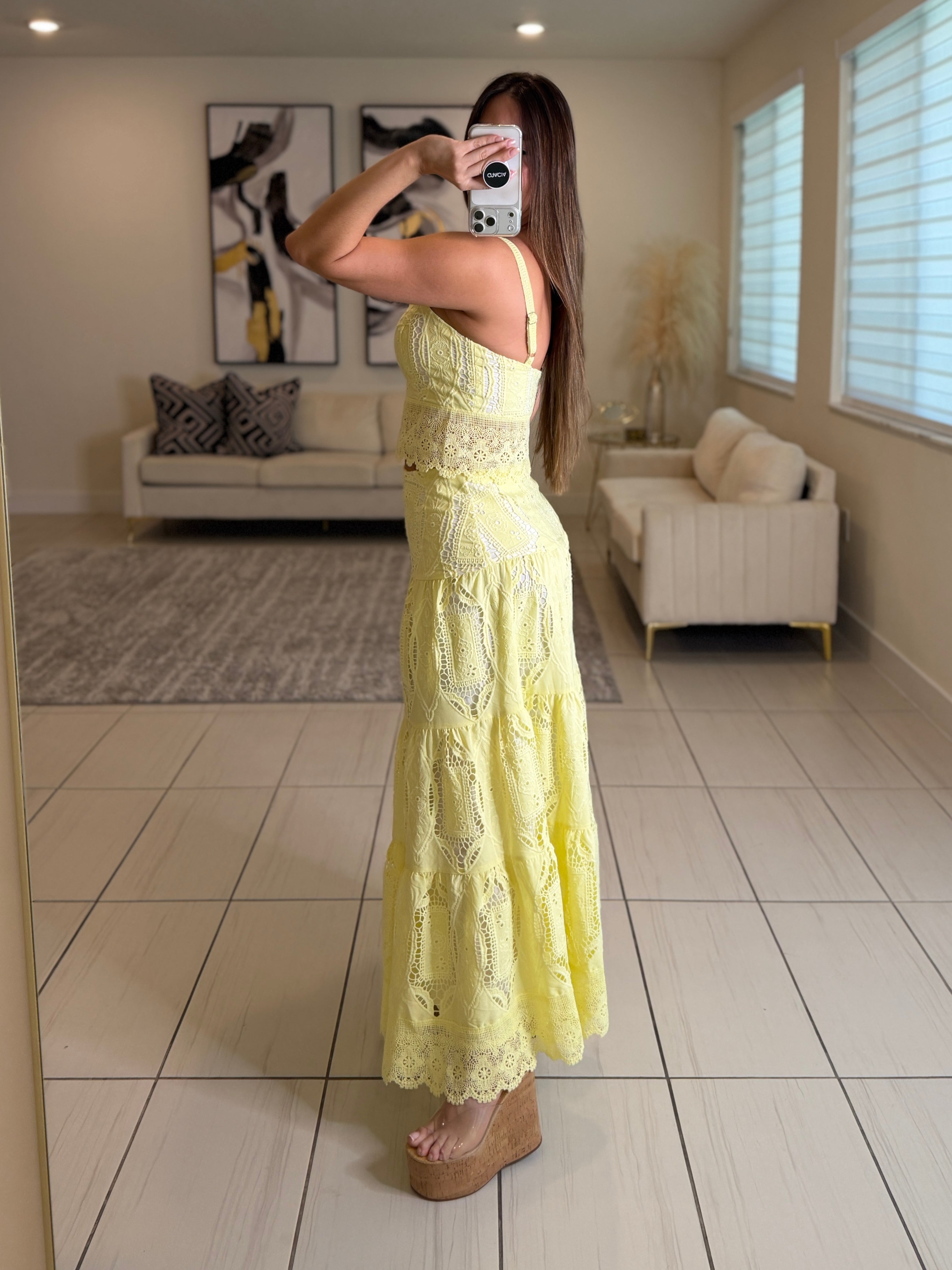 Living A Fairytale Yellow Skirt Set