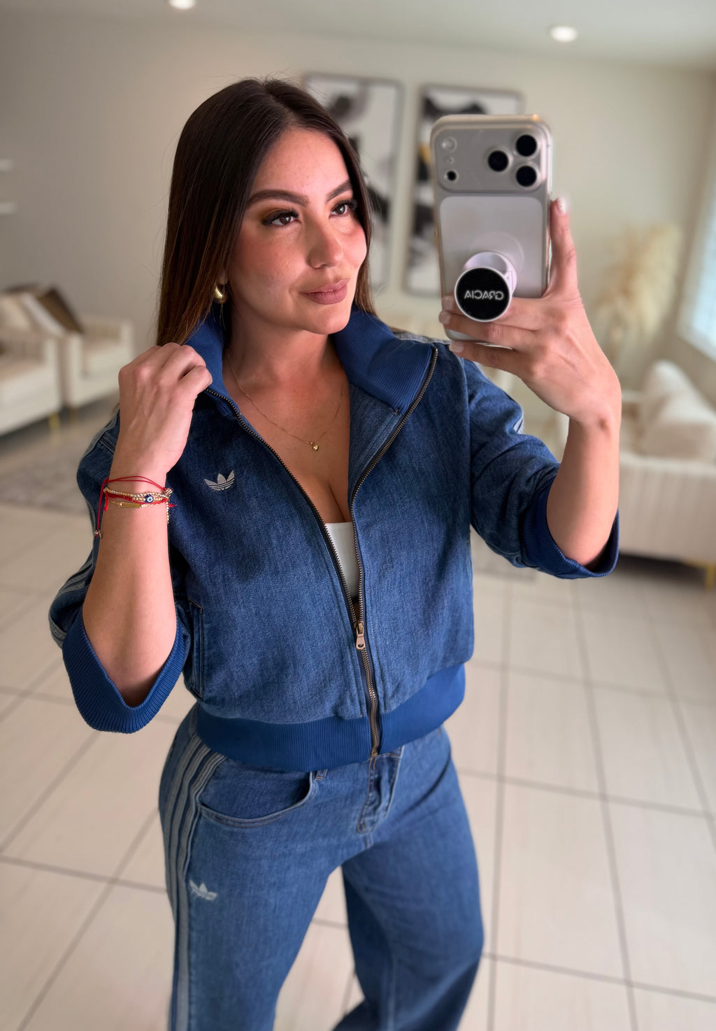 Originals Striped Denim Pant Set