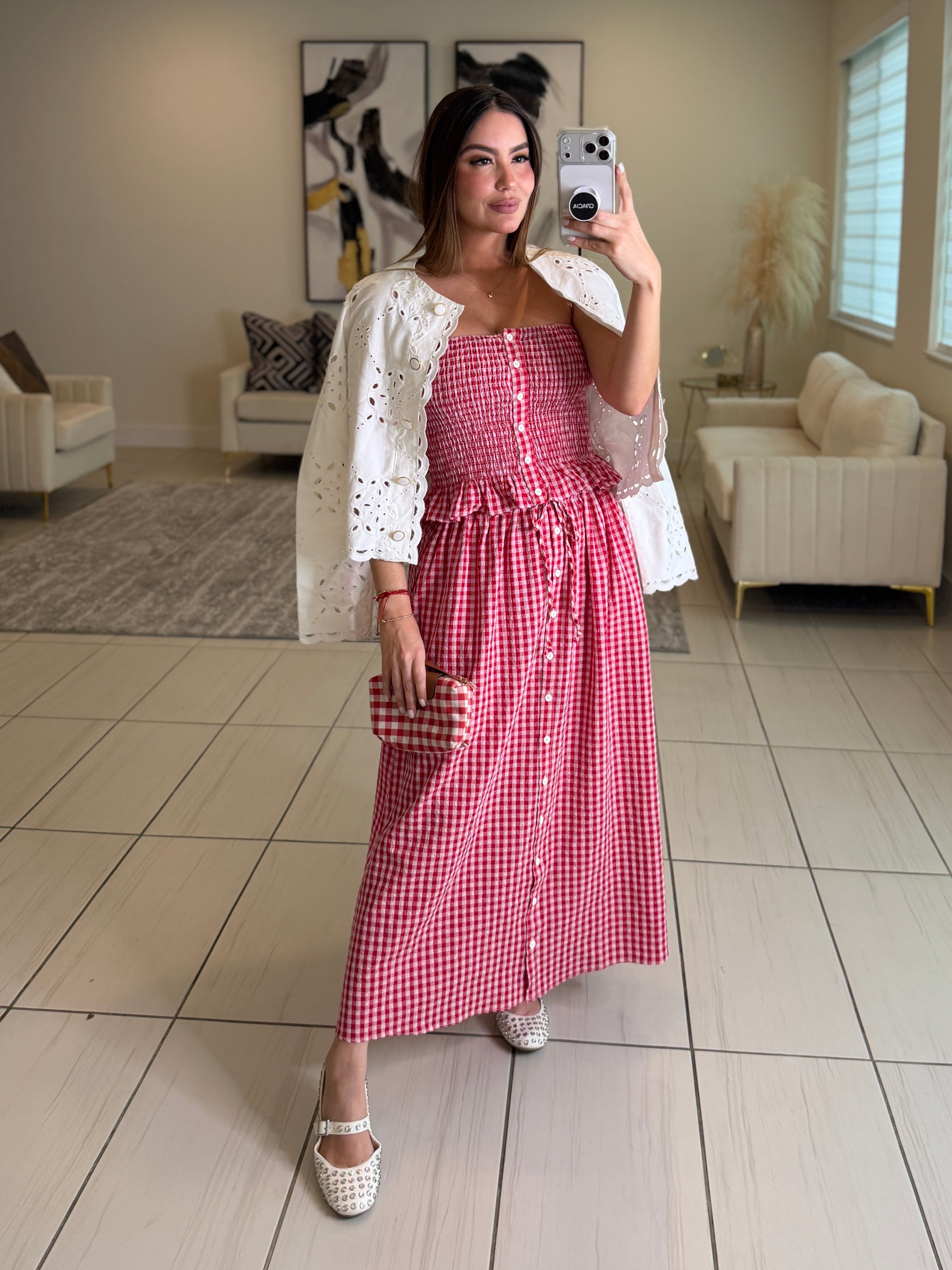 Decorative Eyelet White Jacket
