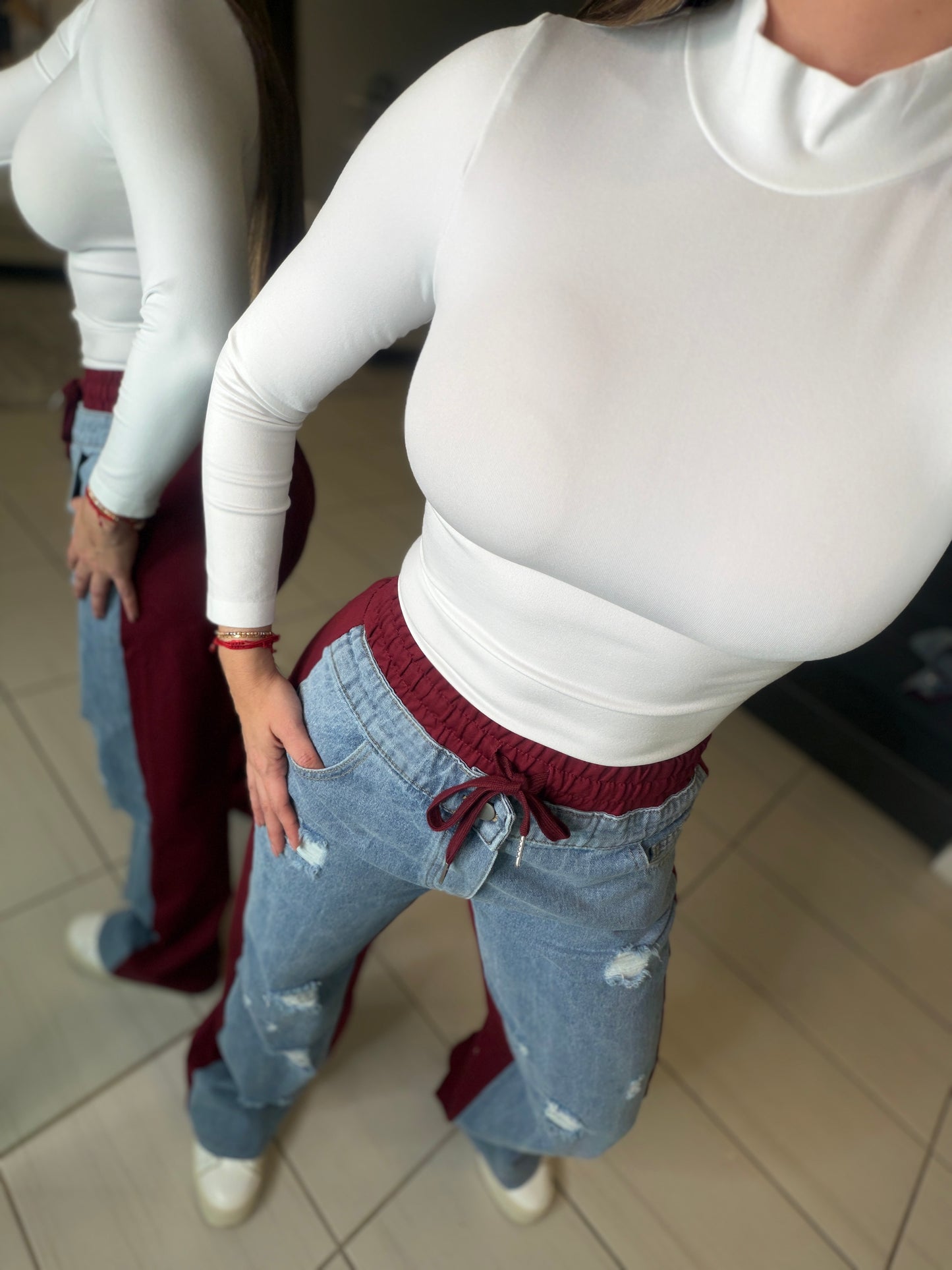 Iconic Wine and Denim Contrast Set