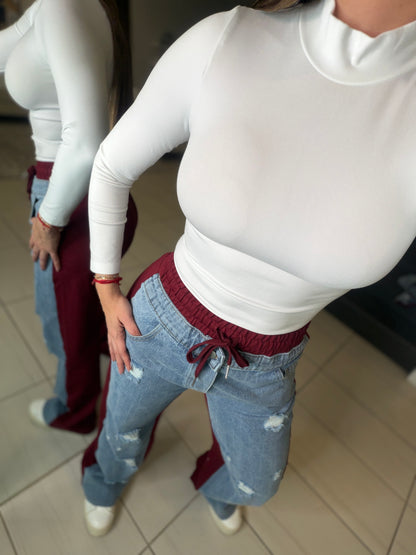 Iconic Wine and Denim Contrast Set