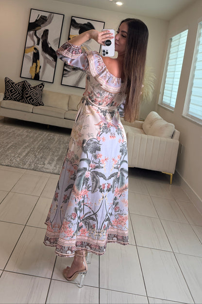 Meet At Sunset Floral Midi Dress