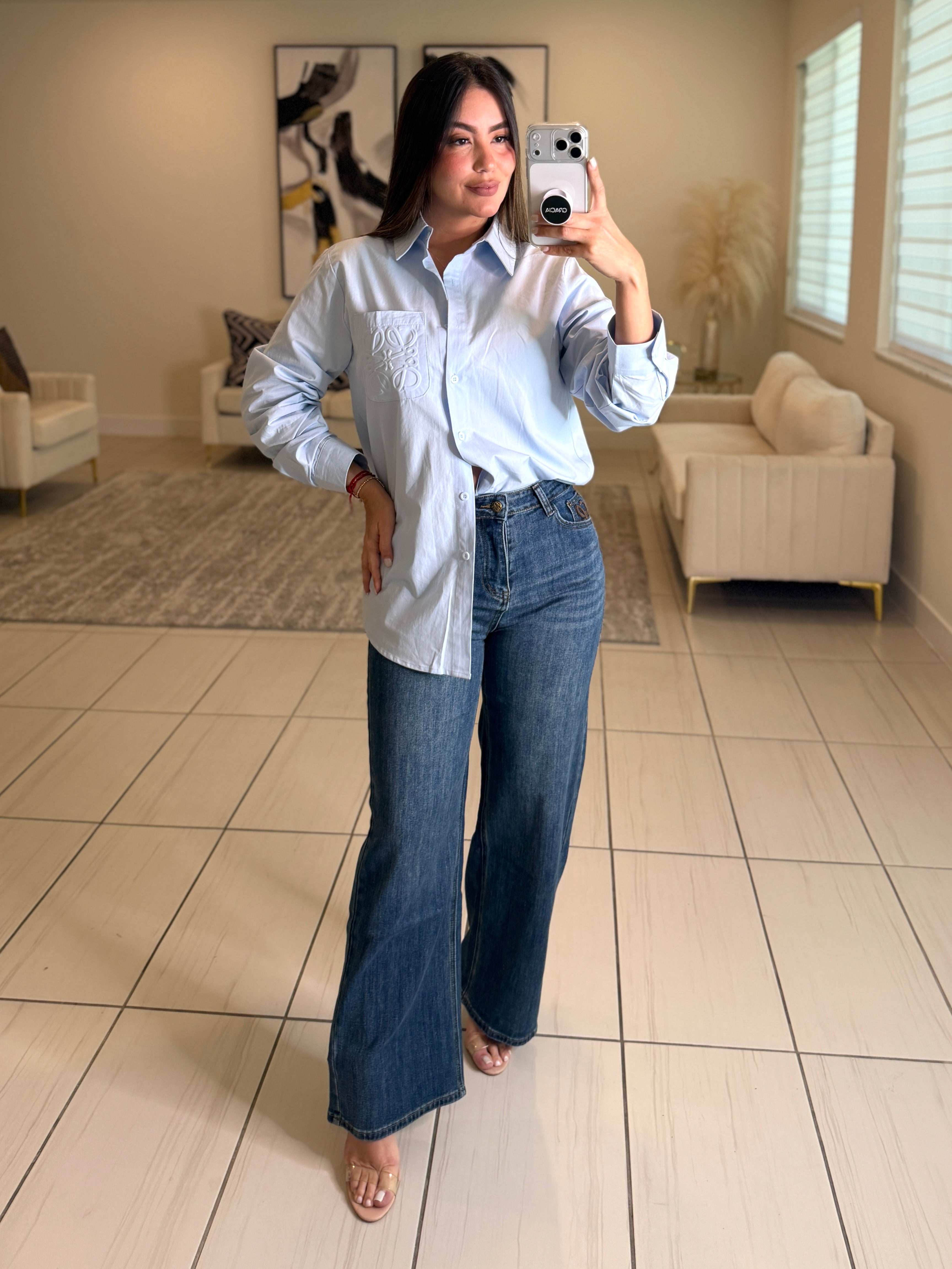 Iconic Light Blue Shirt Top