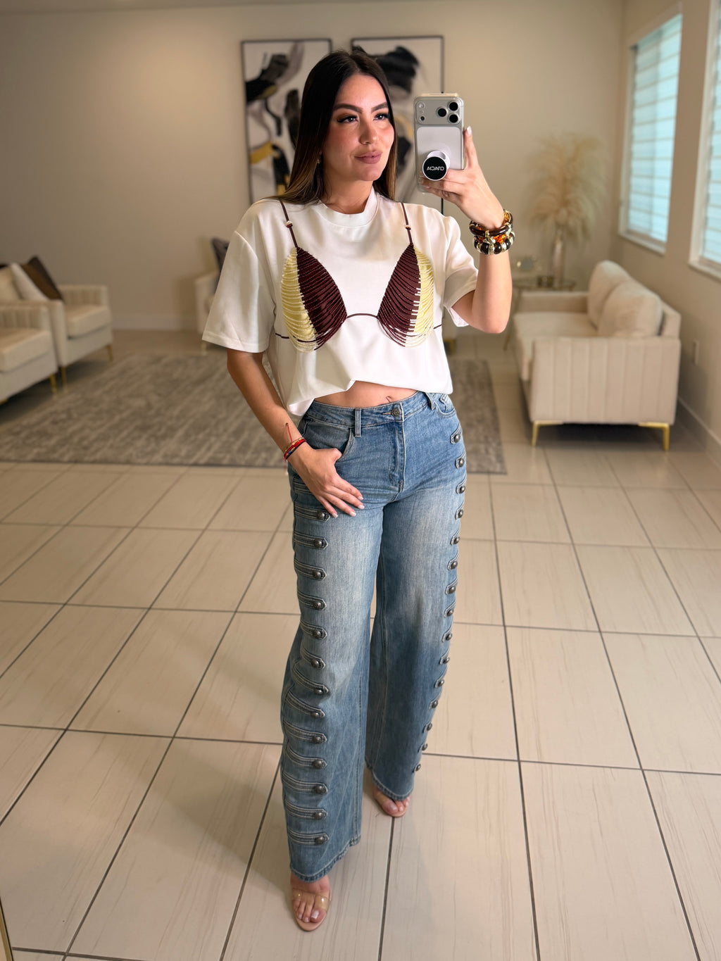 Embellished White Tshirt