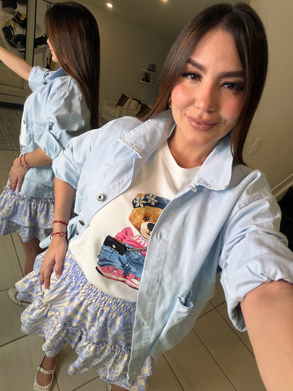 Pretty Bloom Blue Skirt