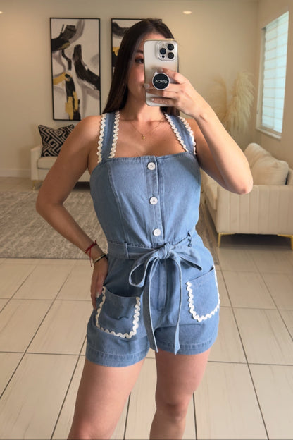 The Statement Light Denim Romper