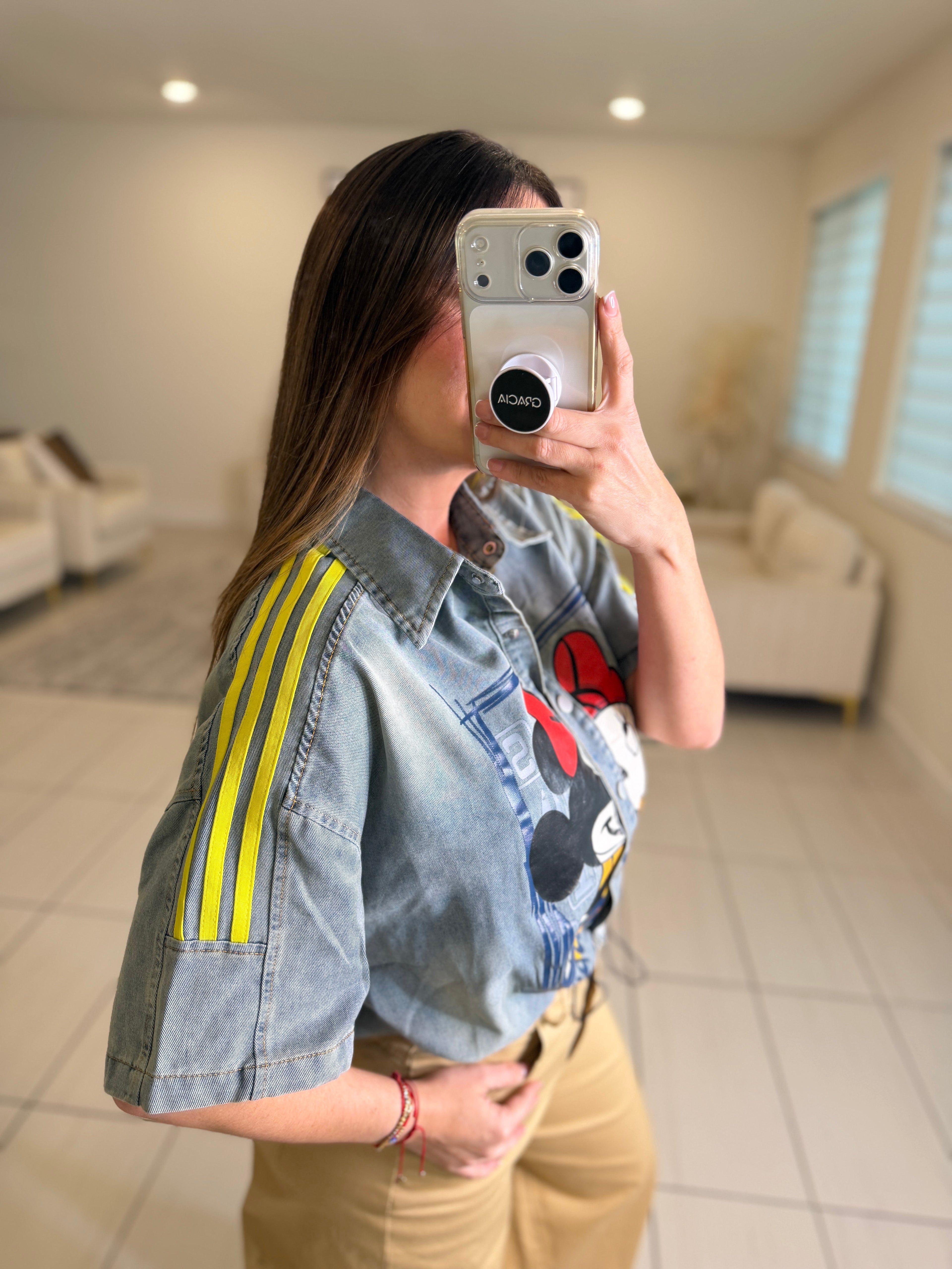 Cartoon Chic Denim Jacket