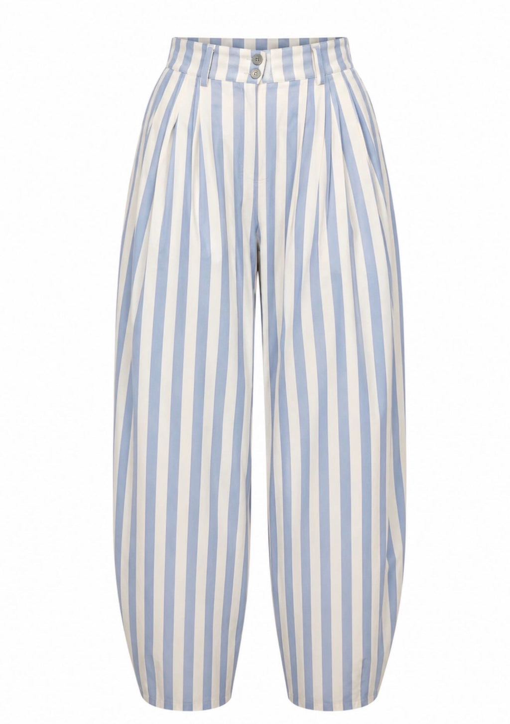 Italian Stripes Light Blue Barrel Pants