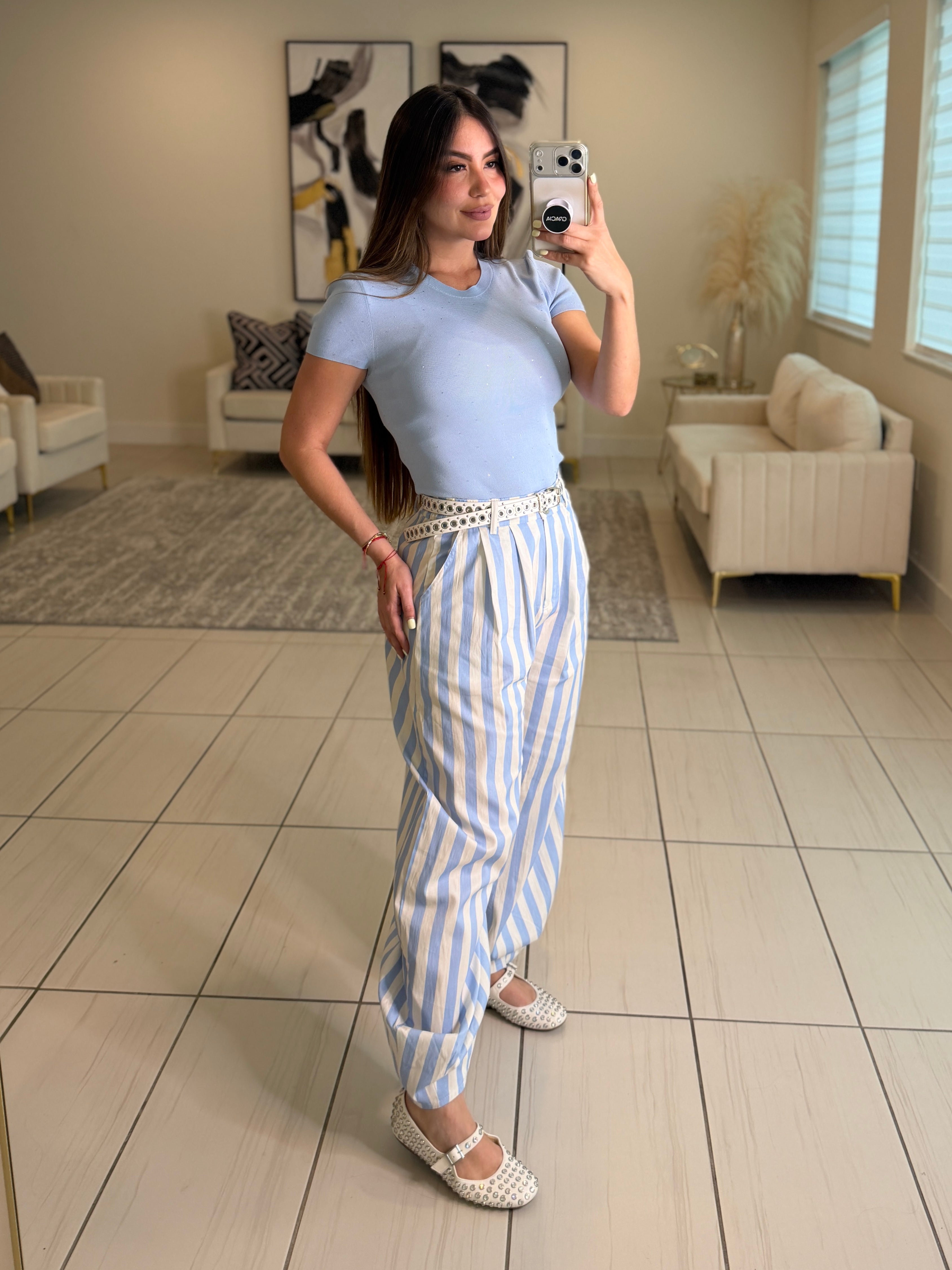 Bright Flashes Knit Blue Top