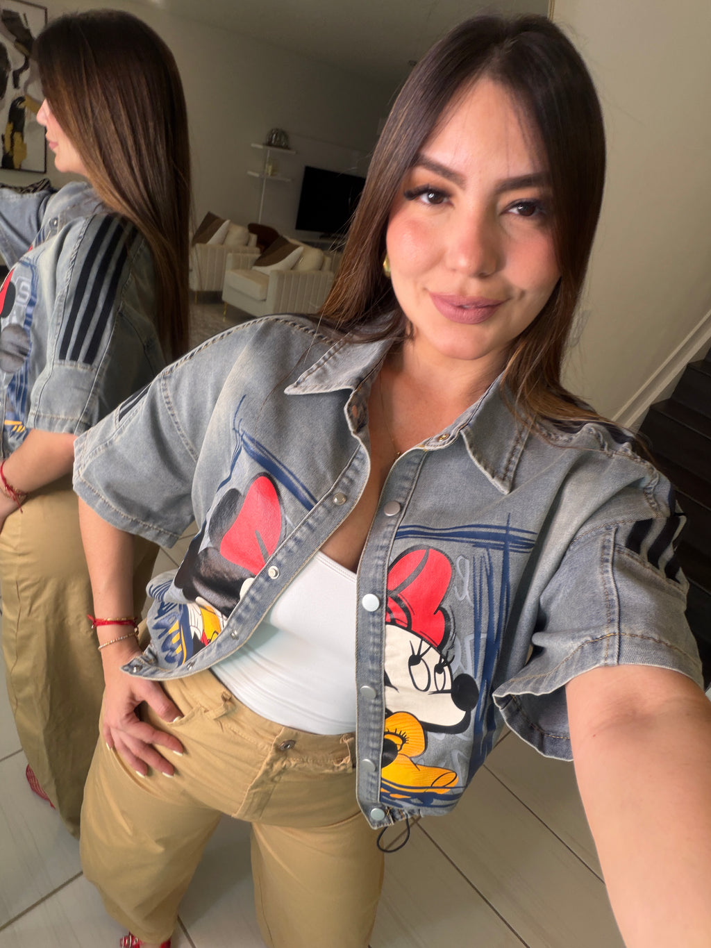Cartoon Chic Denim Jacket