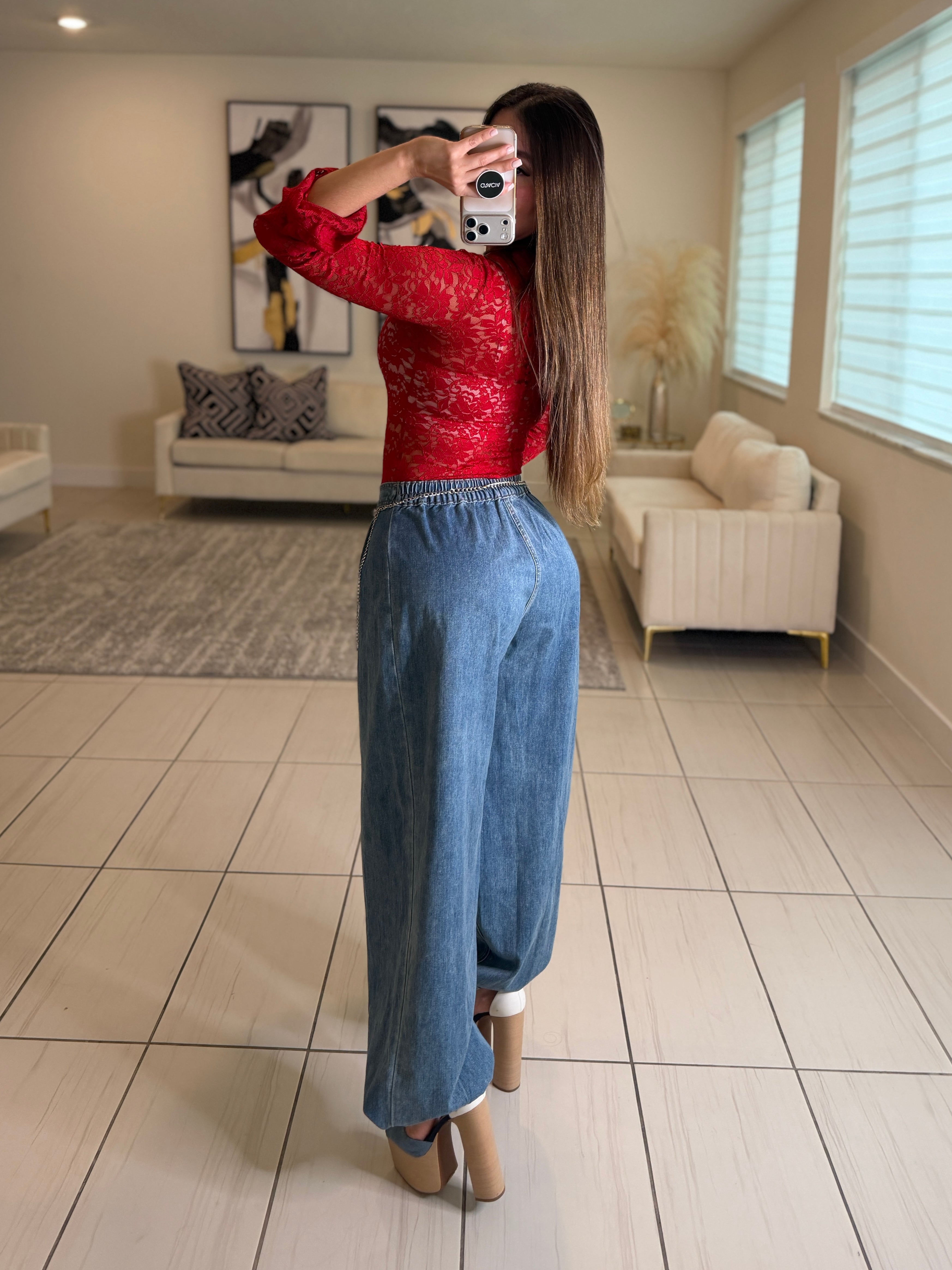Ritual Allure Lace Red Bodysuit