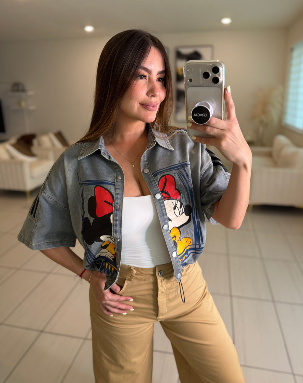 Cartoon Chic Denim Jacket