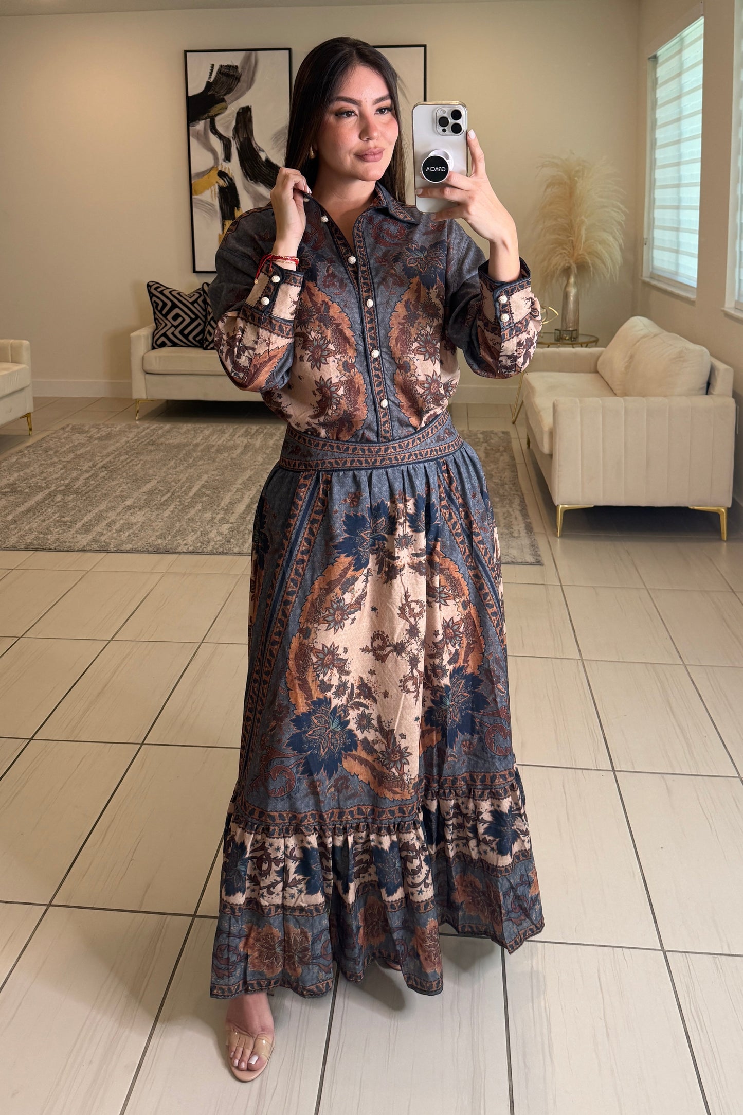 Ascension Tiered Midi Skirt Set
