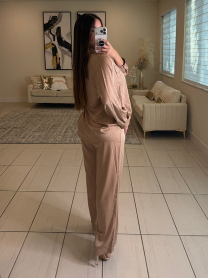 Royal Rhinestones Champagne Pant Set