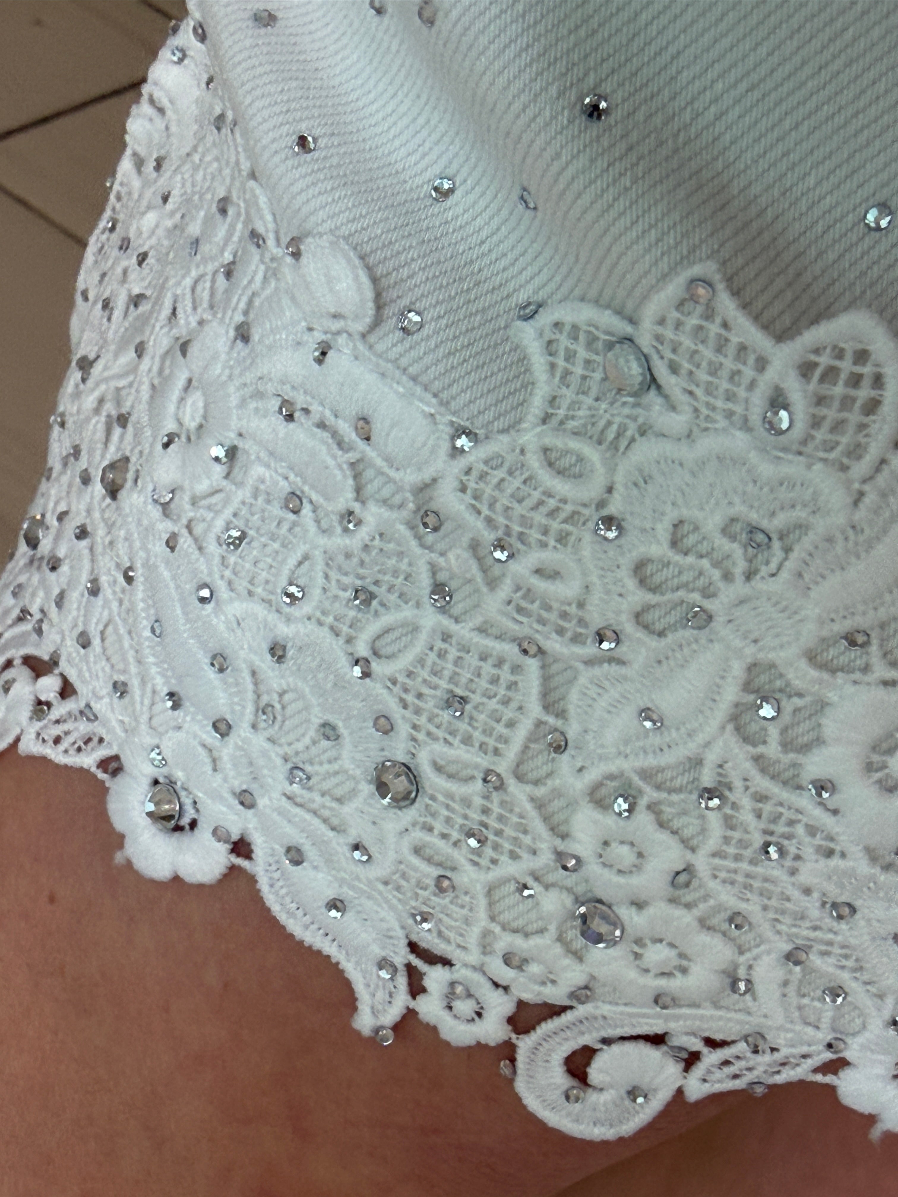 Crystal White Denim Shorts