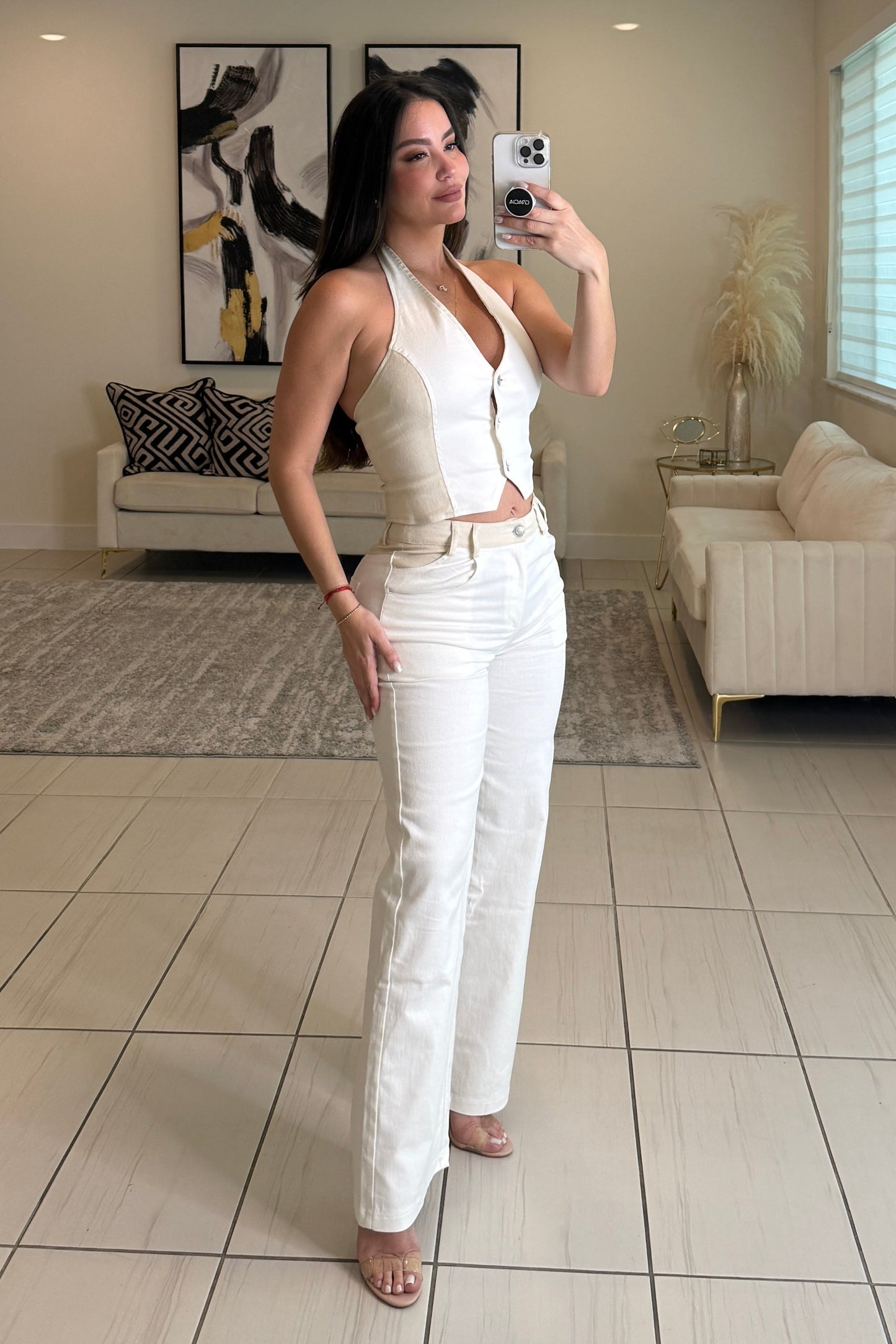 Belle Mission White Pants Set