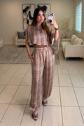 Noir Mirage Plaid Balloon Pant Set