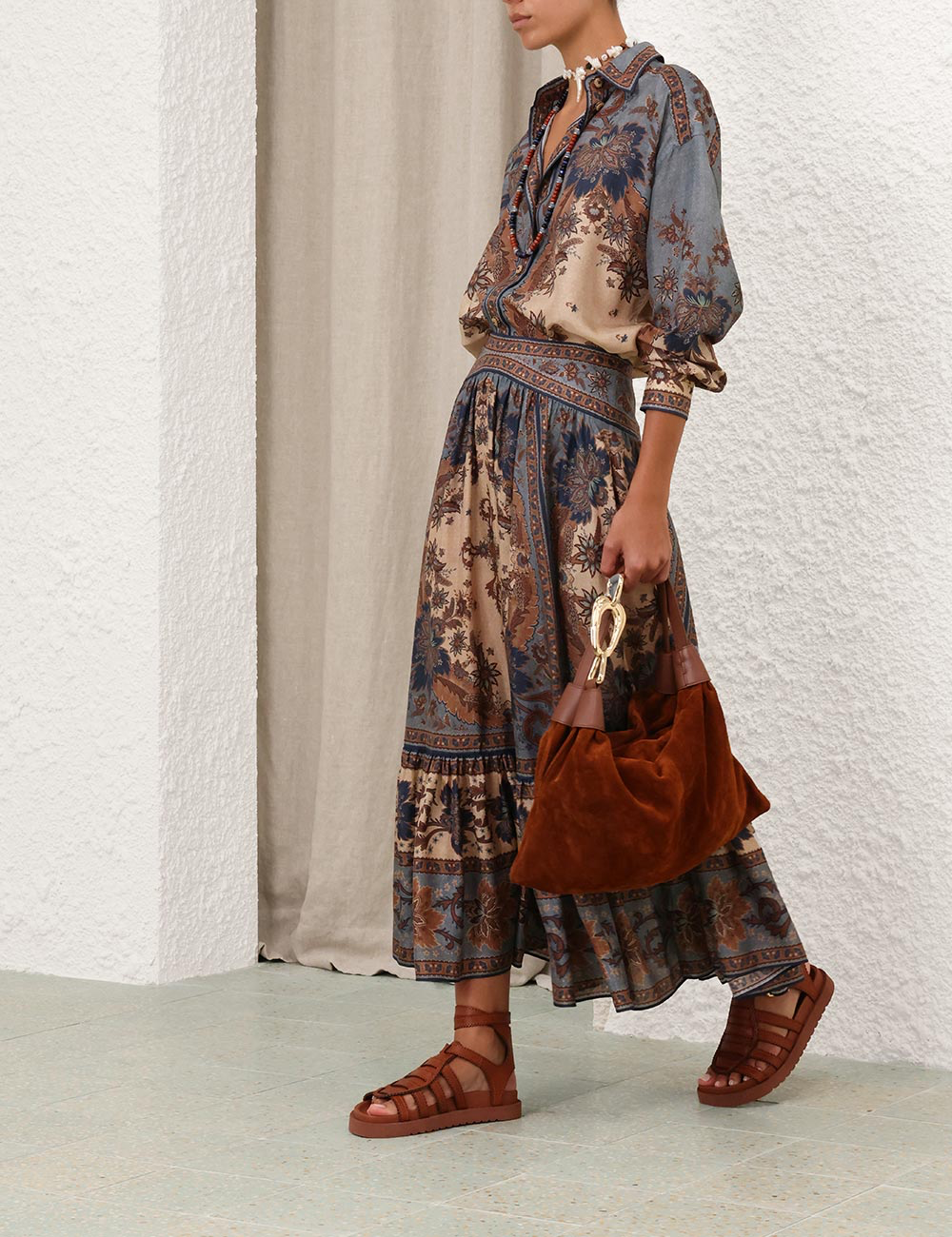 Ascension Tiered Midi Skirt Set