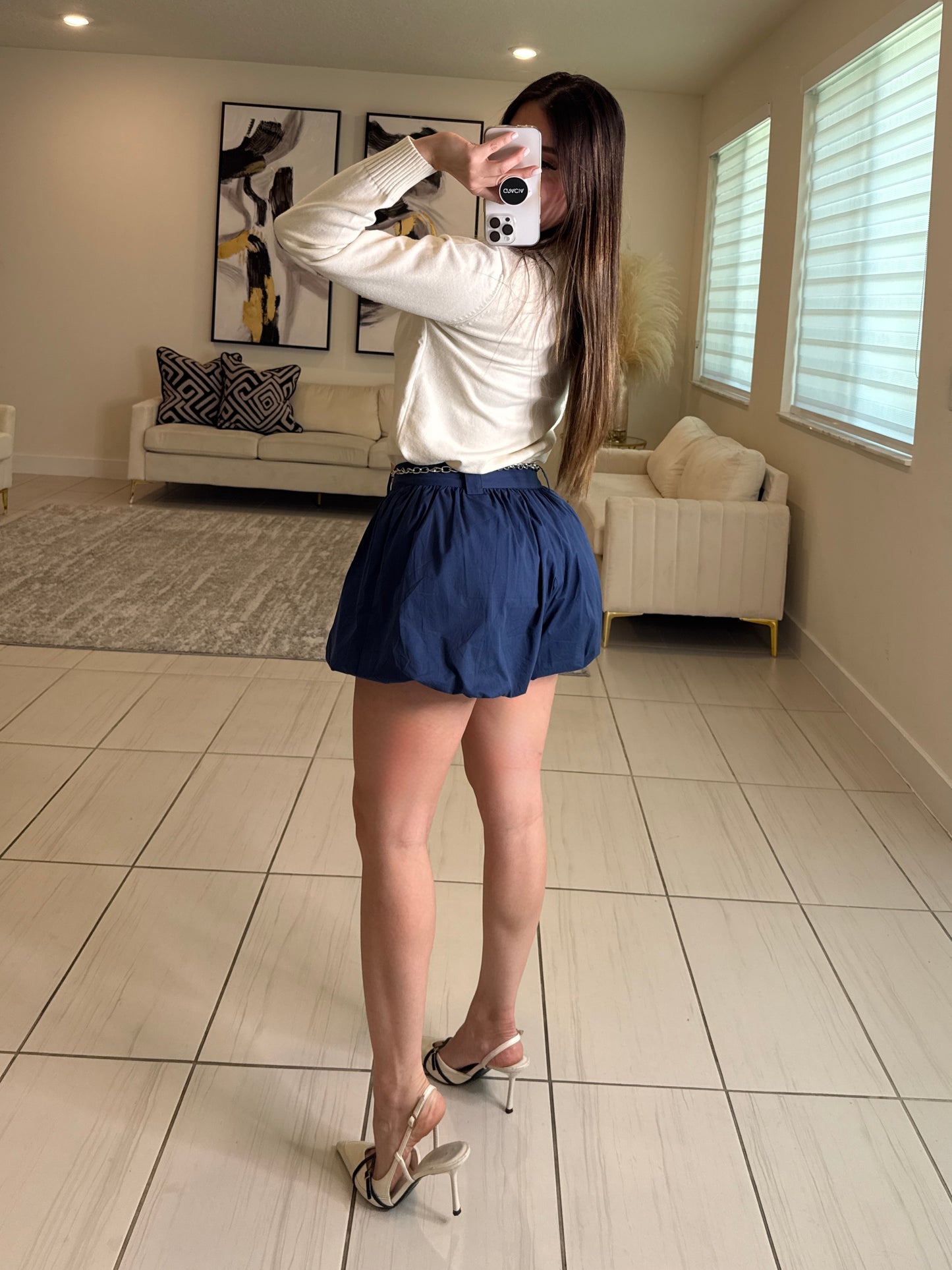 Sweetest Bubble Navy Blue Short