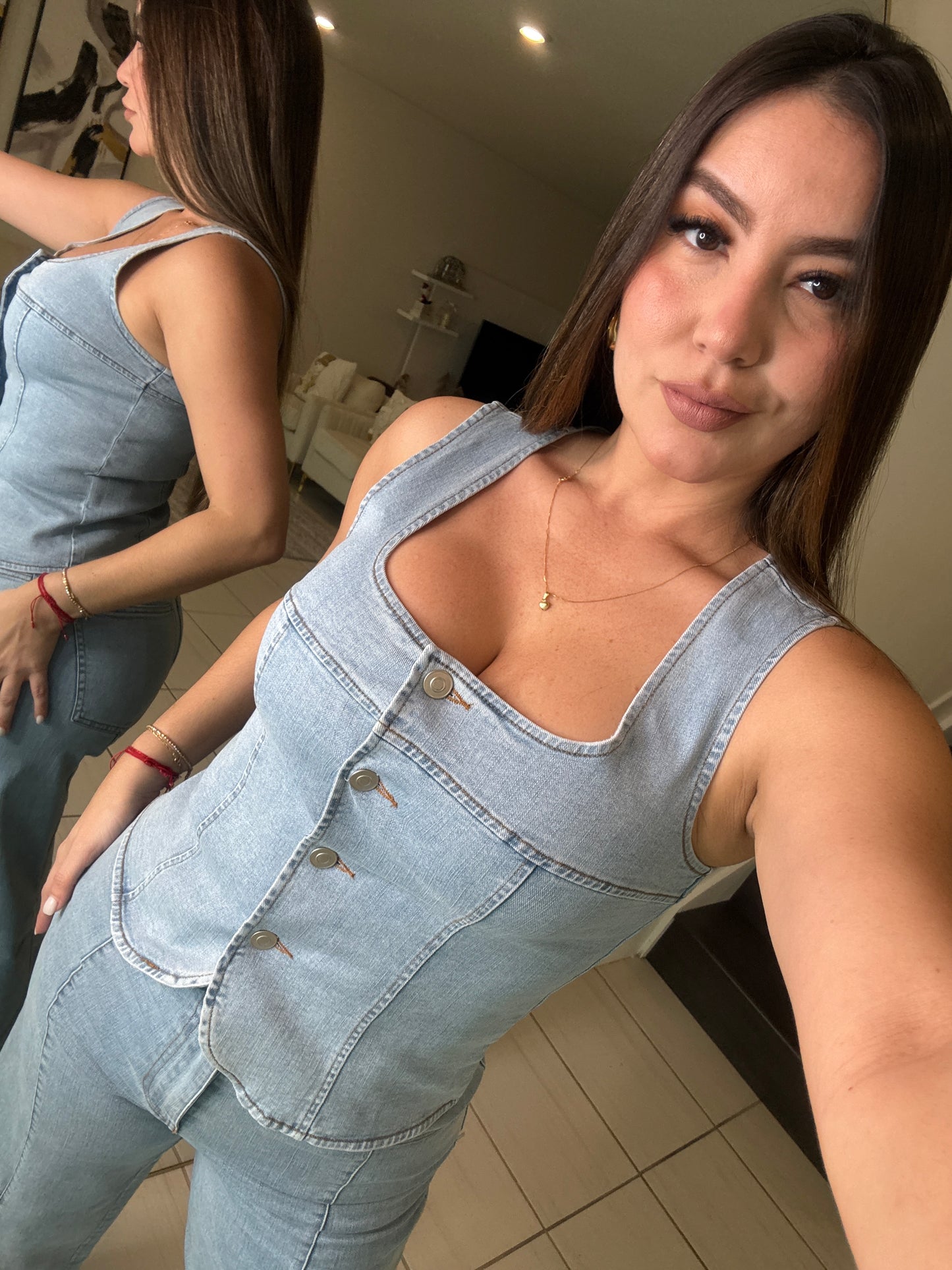 Modern Authority Light Denim Pant Set