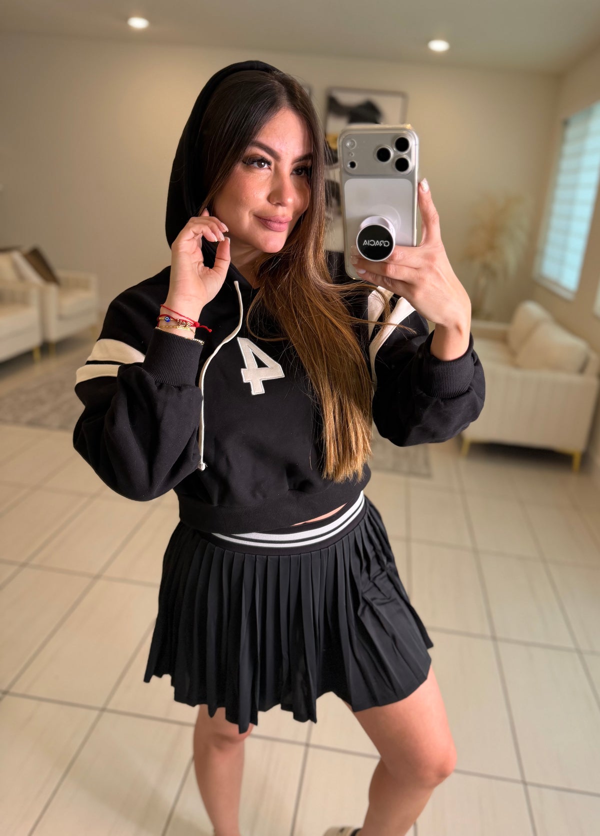 Chill Girl Black Skirt Set