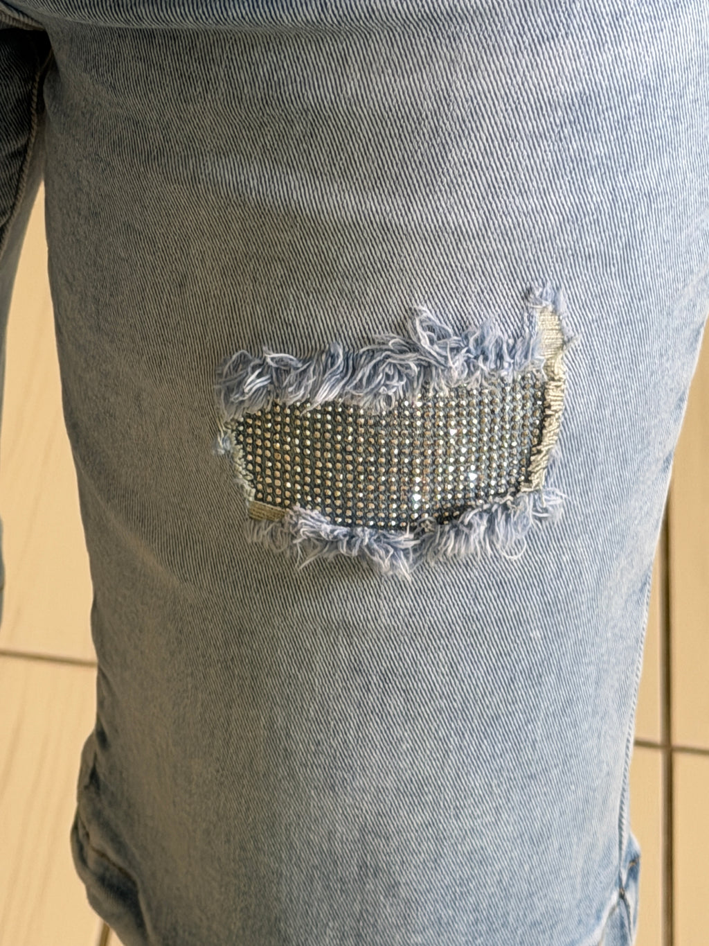 Crystal Blue Denim Shorts