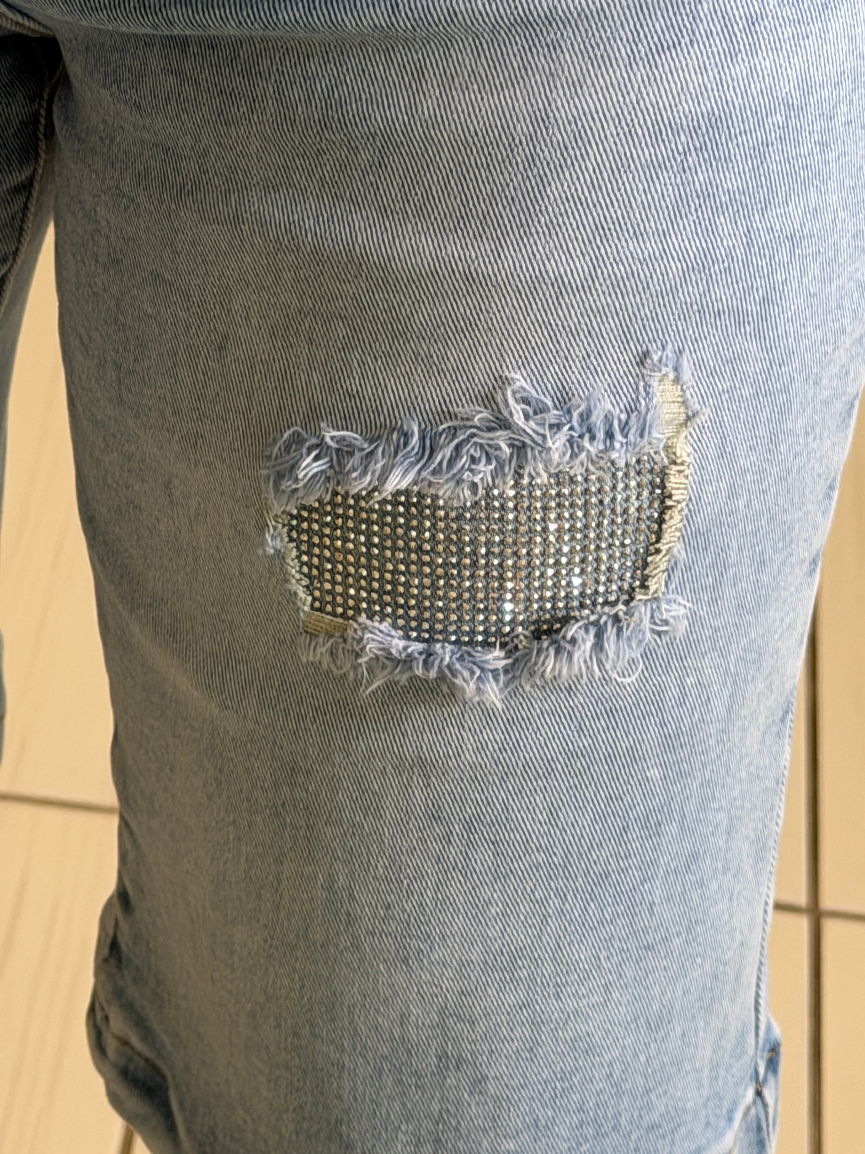 Crystal Blue Denim Shorts