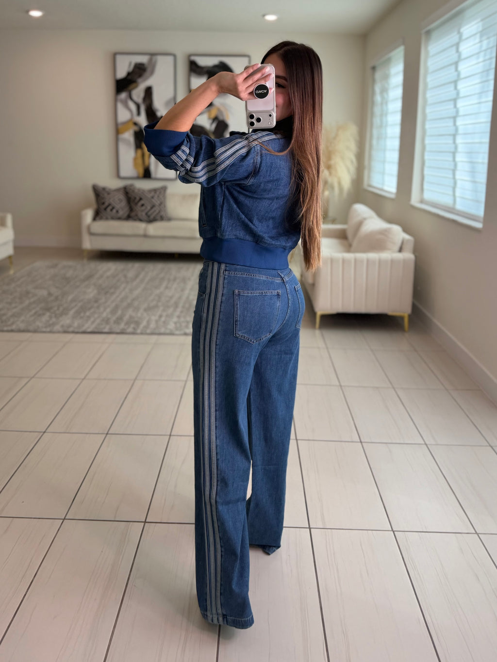 Originals Striped Denim Pant Set