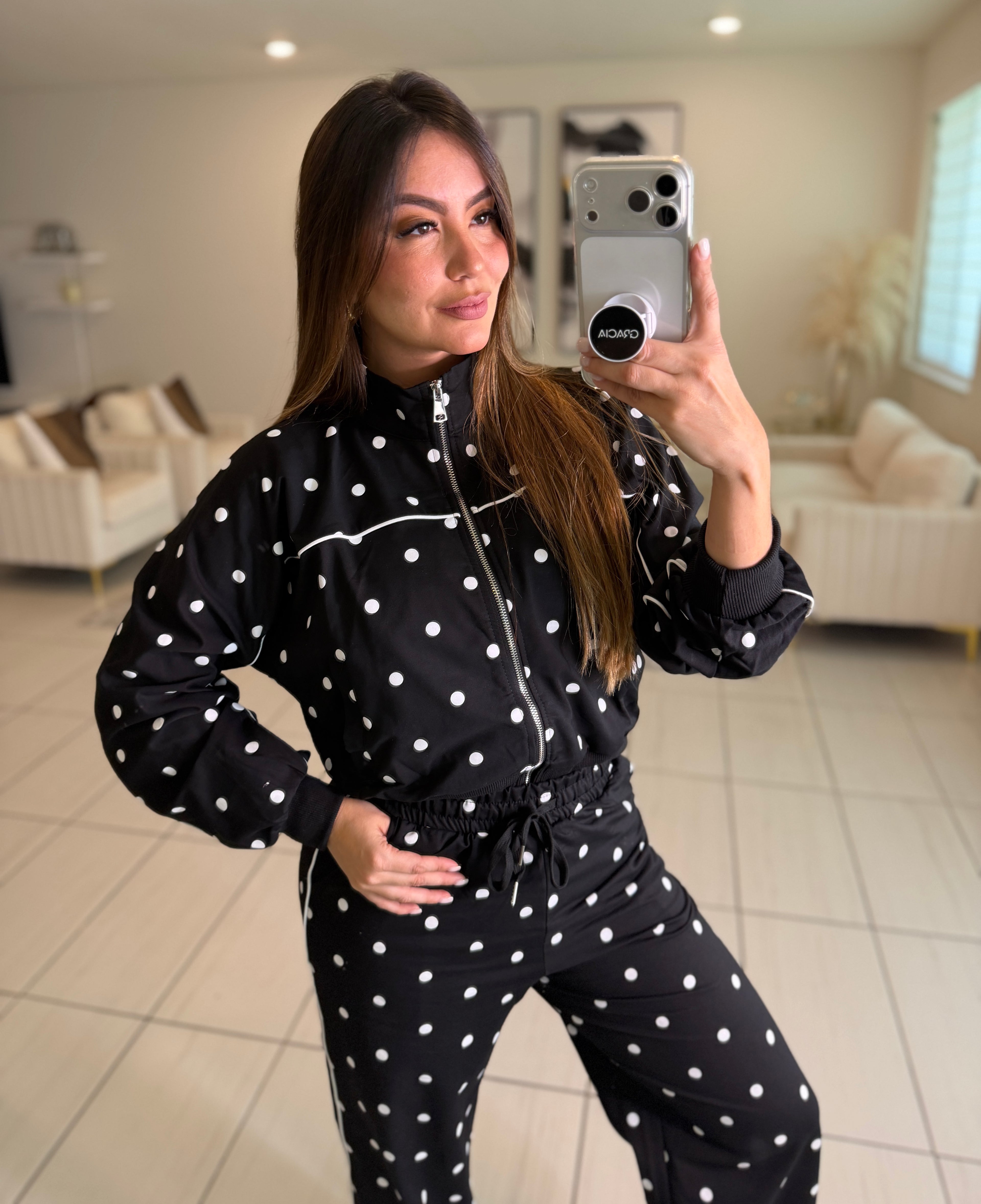 Divine Polka Dots Black Pant Set