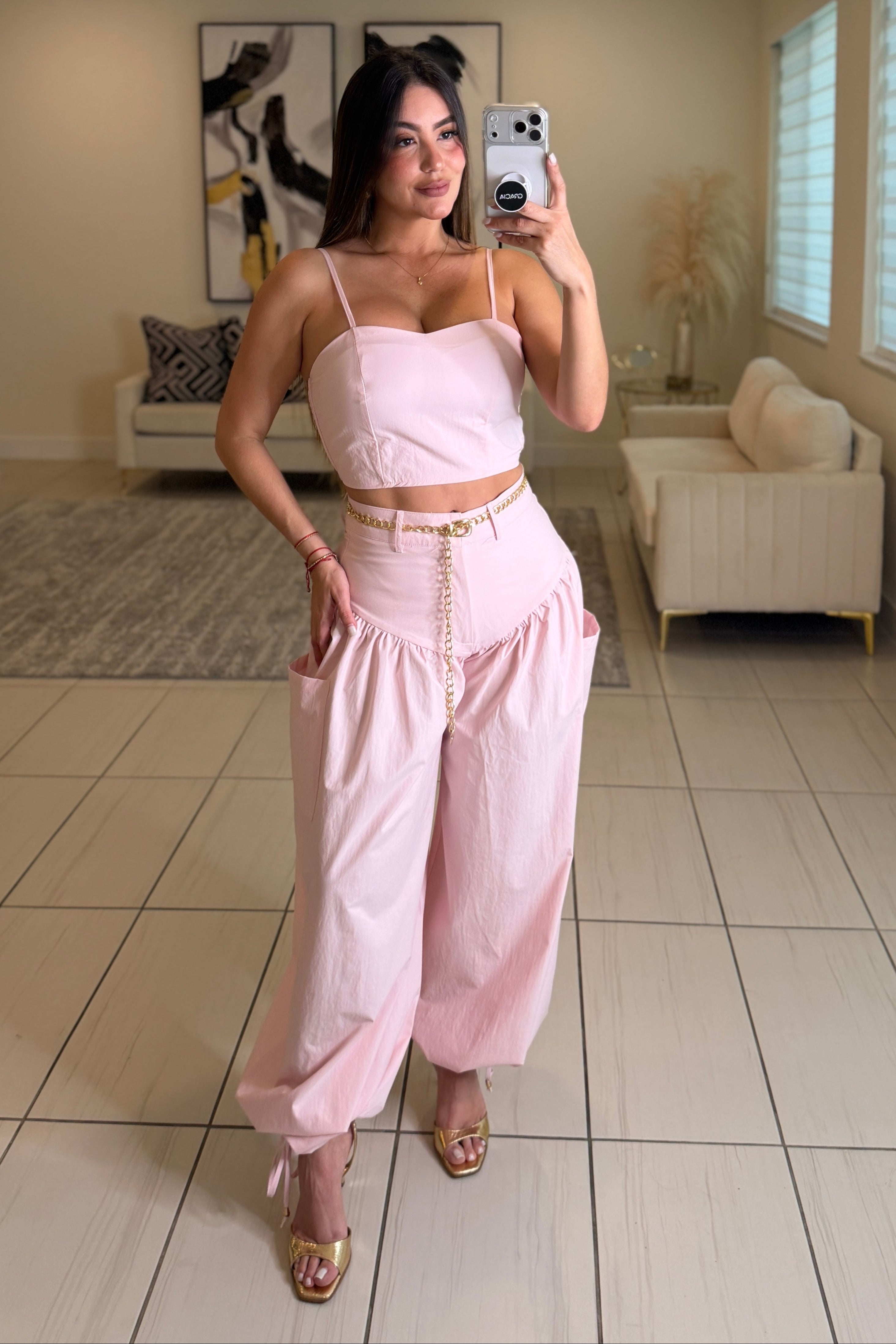 Divine Authority Pink Balloon Pant Set