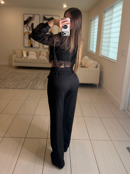 Sugar Vanilla Pearls Black Top