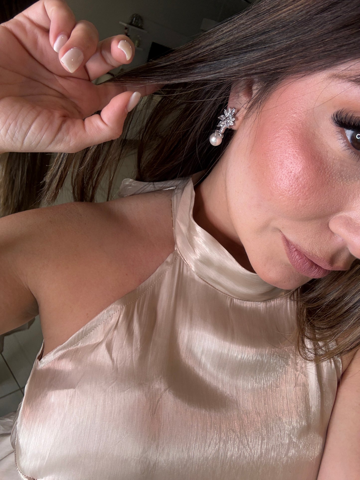 Noir Cascade Beige Dress