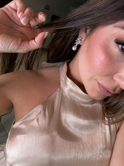 Noir Cascade Beige Dress