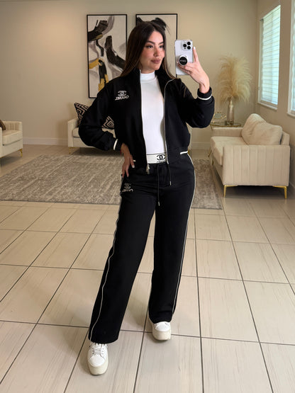 Iconic Structure Black Pants Set