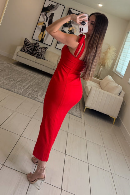Muse Red Midi Dress
