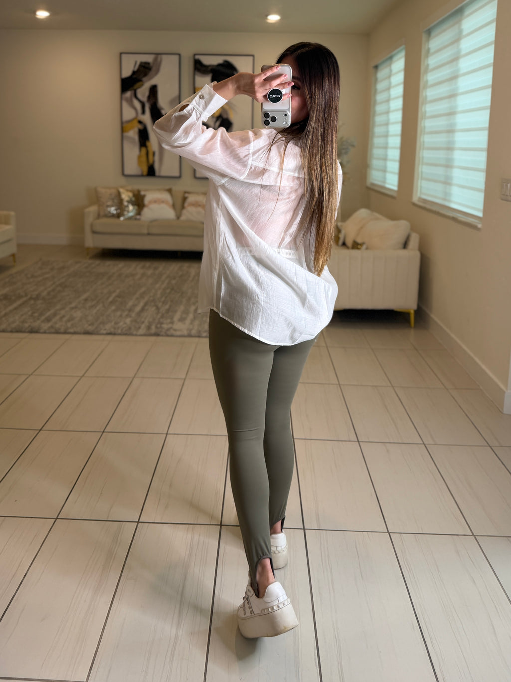 Power Sculpt Olive Green Leggings