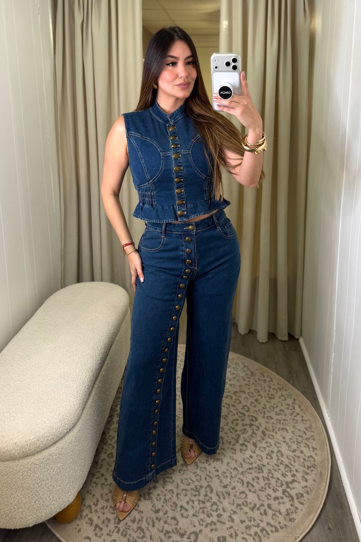 The Gold Edit Denim Pant Set