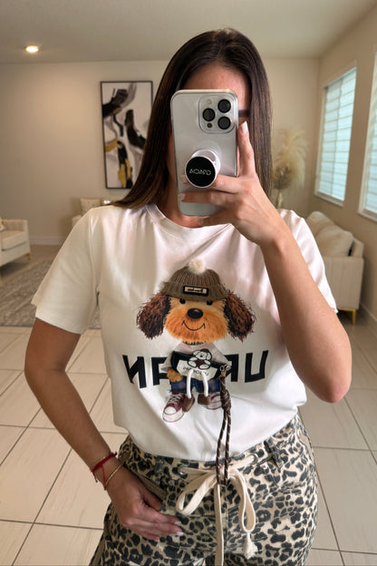 Cutest Charming Dog White Tshirt Top