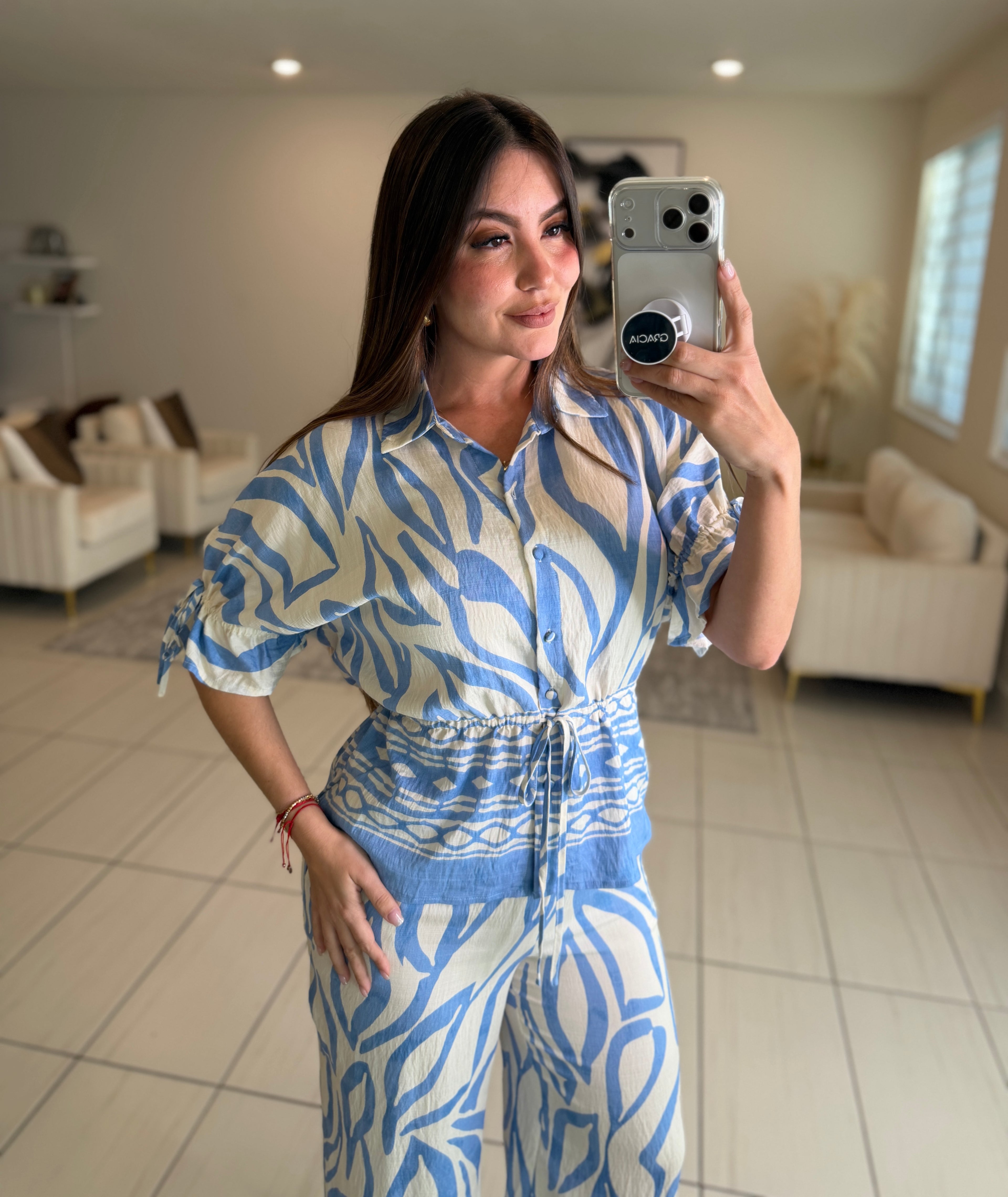 Modern Motion Blue Pant Set