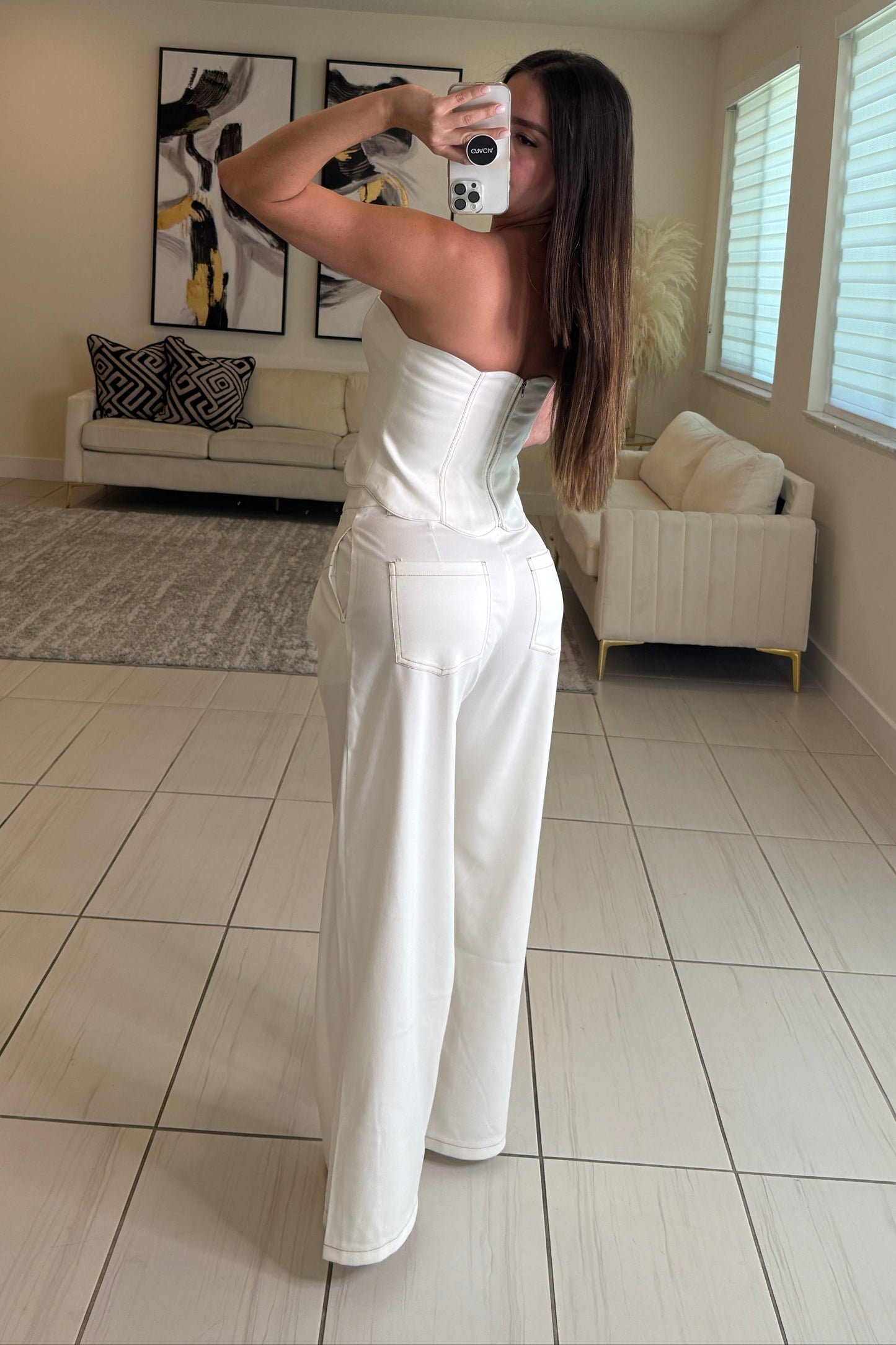 Luxe Utility White Pant Set