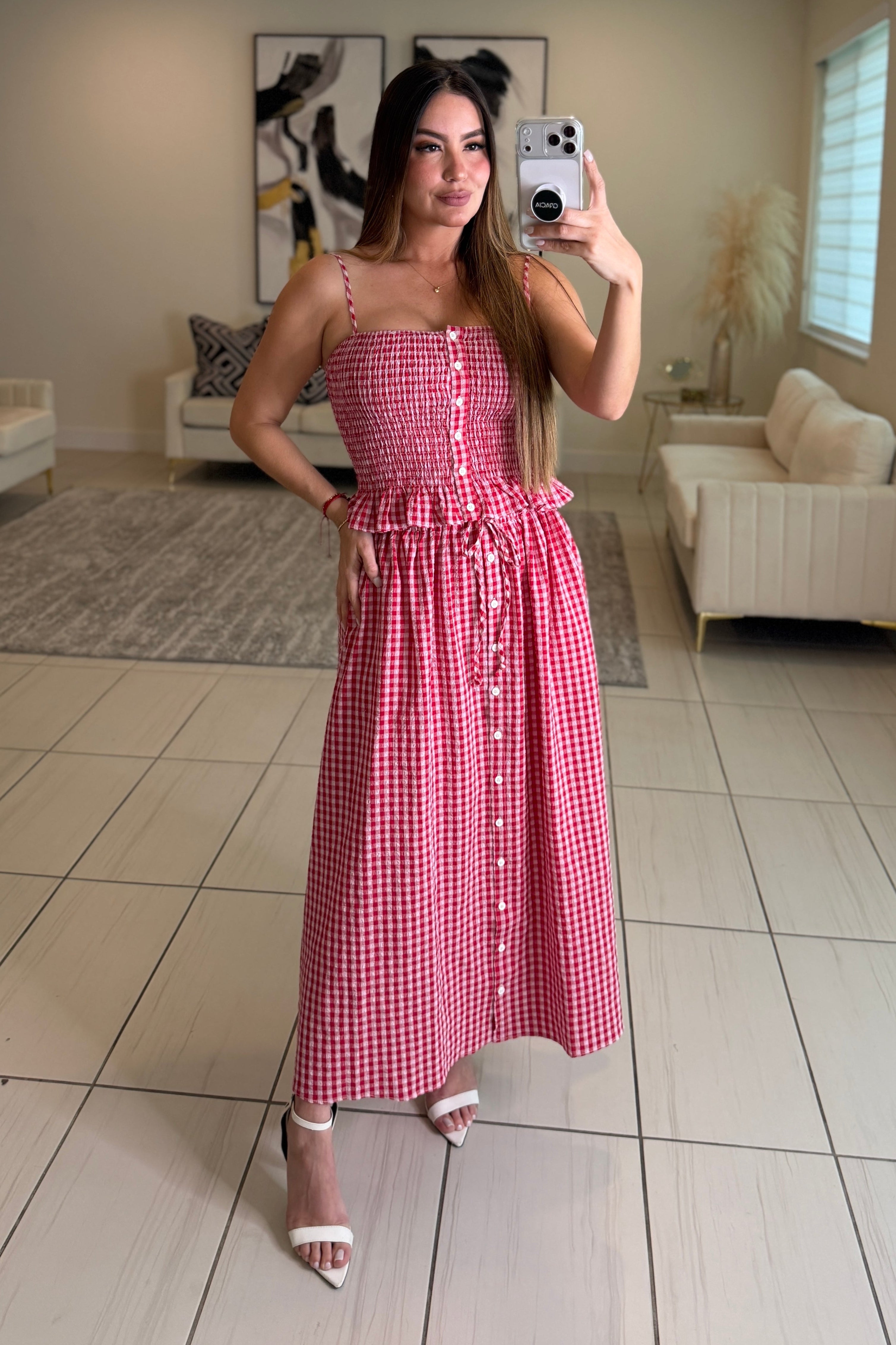 Lovely Gingham Red Skirt Set – THE GRACIA STORE