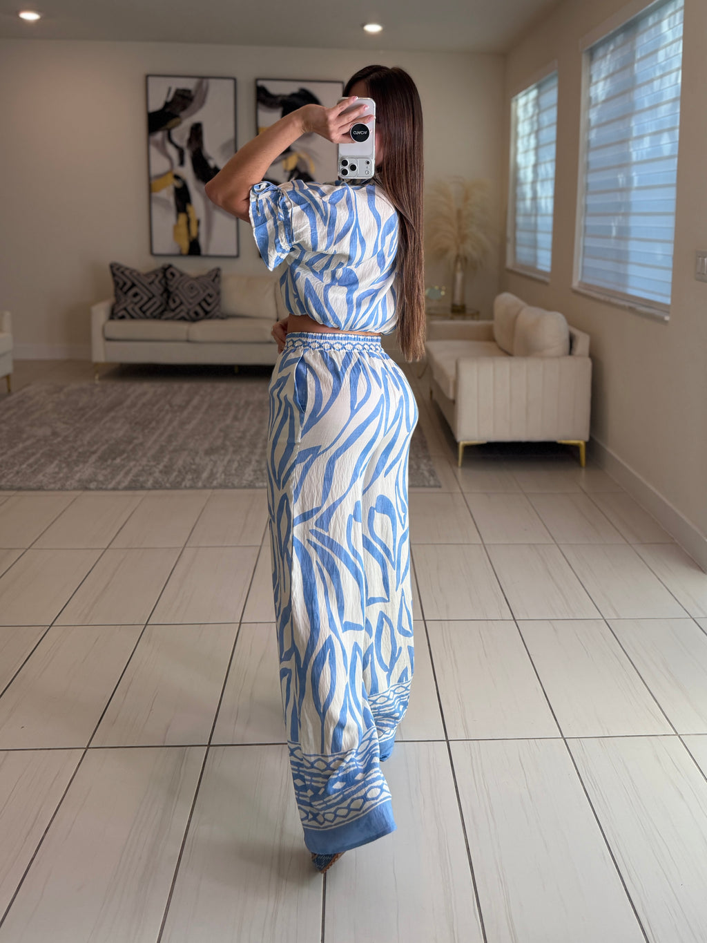 Modern Motion Blue Pant Set
